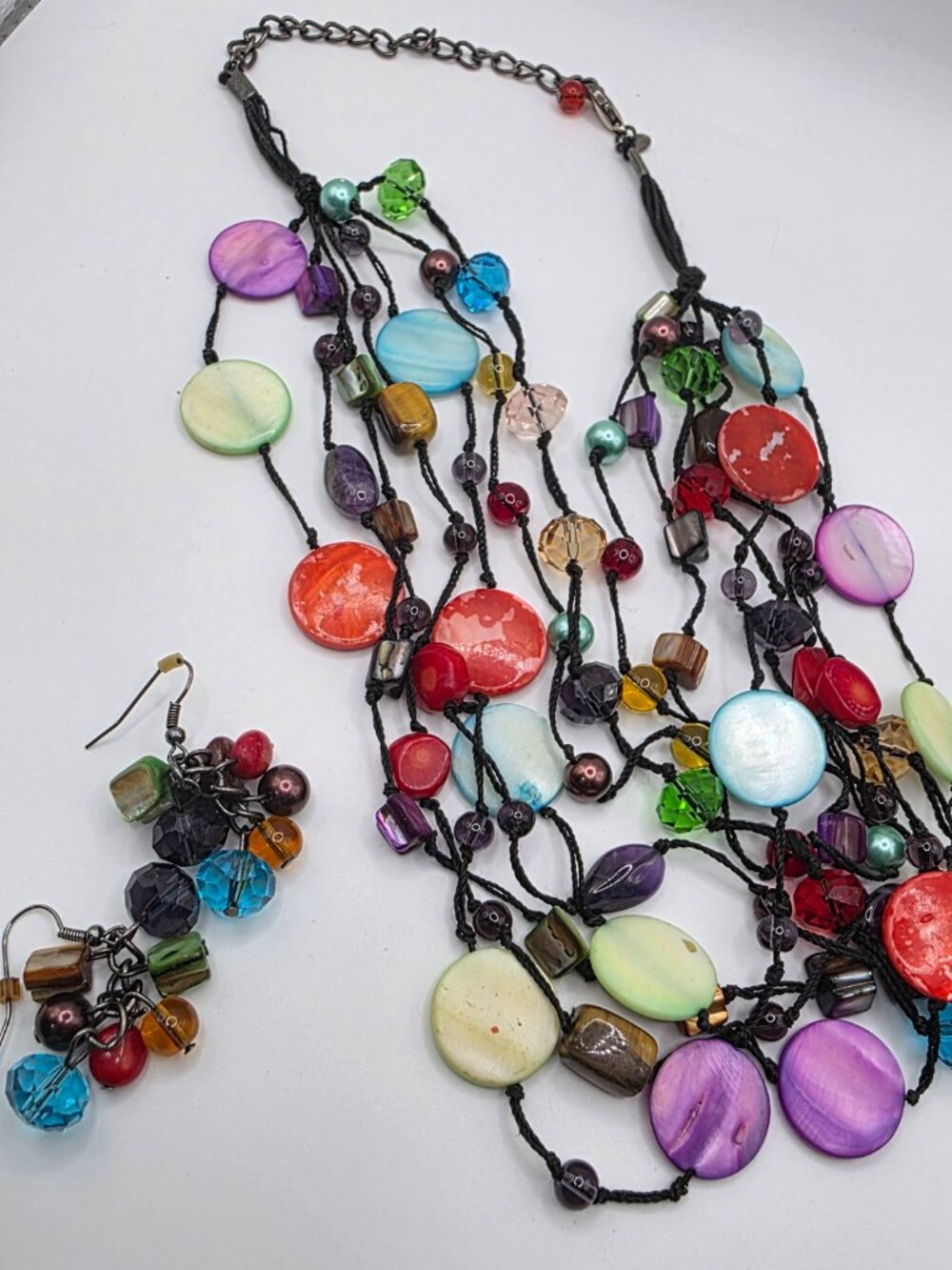 Premier Designs Spectrum Multicolor Necklace & Earrings Set